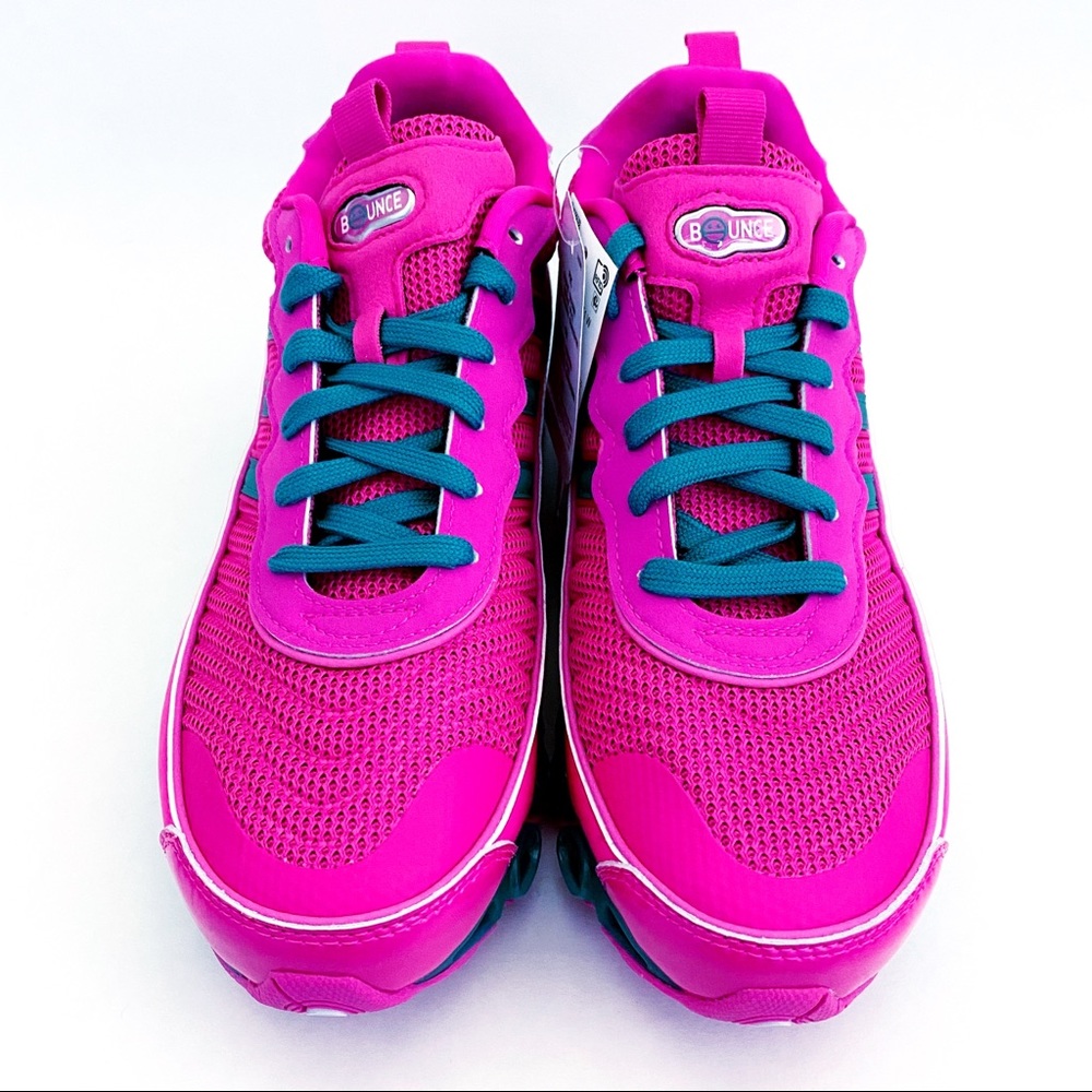 🆕 Adidas Microbounce T1 Sneakers Shoes Pink Green - Picture 7 of 12